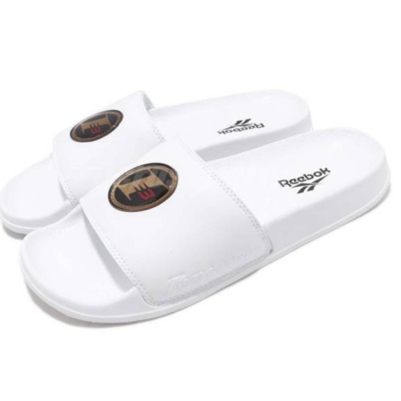 reebok white slides